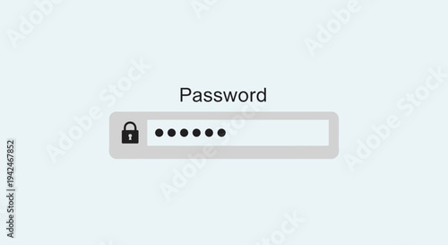 Digital password input field with padlock icon for security