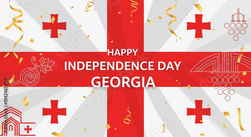 Georgian Independence Day Celebration Design Template.