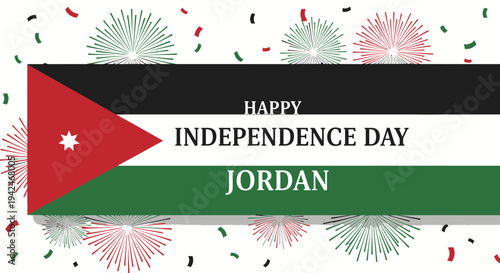 Jordanian Flag Celebrating Independence Day.