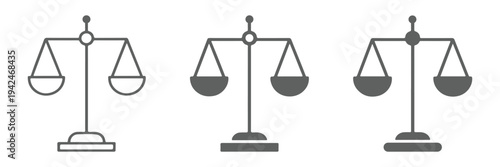 Economies of scale icon line for web, mobile and infographics. Law scale icons in trendy flat style. Icon design, logo, app, UI. Vector illustration. Balance scale icons vector log. Equality, decision