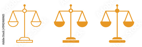 Economies of scale icon line for web, mobile and infographics. Law scale icons in trendy flat style. Icon design, logo, app, UI. Vector illustration. Balance scale icons vector log. Equality, decision