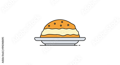 Arroz con Leche Plate Line art vivid abstract artistic vector