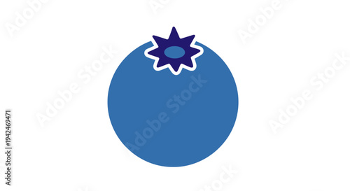 Fresh blueberry fruit flat design icon on white