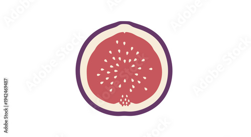 Fresh fig half cut isolated on white background