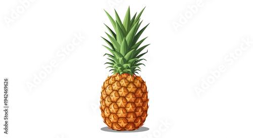 Fresh whole pineapple illustration on a clean white background