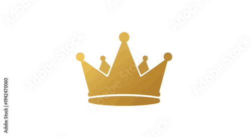 Golden crown icon symbol of royalty and luxury