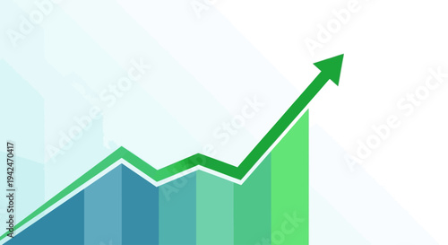 Green line graph with upward arrow showing business growth