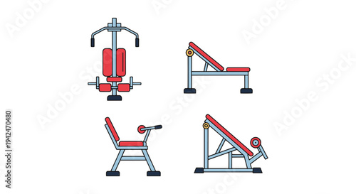 Back Extension Machine Line creative contemporary abstract style illustration