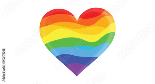 Vibrant rainbow pride heart vector illustration symbolizing love equality and diversity celebration