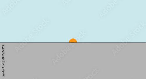 Minimalist sun rising over a simple horizon at dawn or dusk