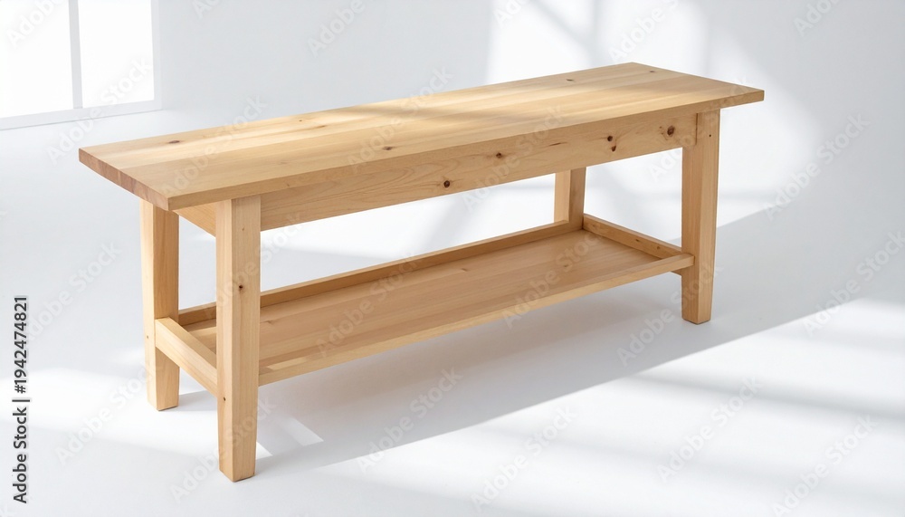 Fototapeta premium Minimalist Wooden Bench