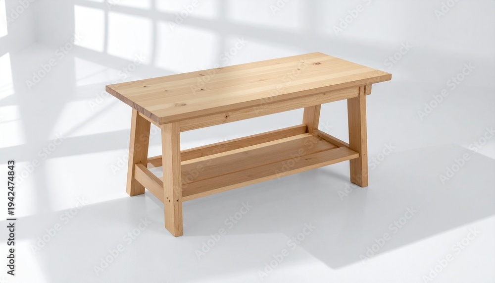 Fototapeta premium Minimalist Wooden Bench
