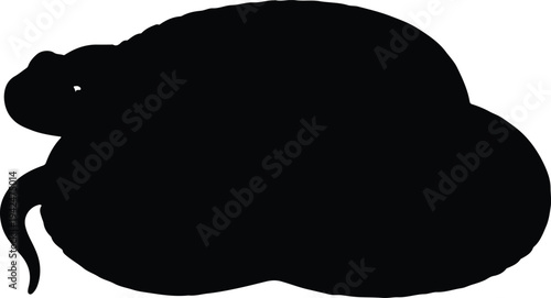 Silhouette of a cute lying cat vector design