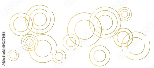 金色のシンプルな波紋の背景イラスト