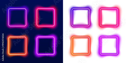 Bright gradient square glow with smooth light transitions and luminous edges, suitable for abstract digital artwork and modern presentations. vector