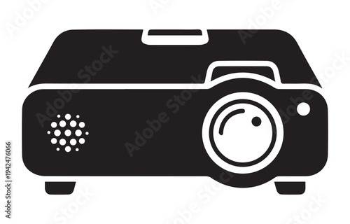 A retractable Digital projector illustration Icon Silhouette vector black design on a white background