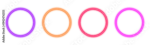 Futuristic luminous circular frame with soft gradient illumination and radiant edges, perfect for digital presentations and creative layouts. png