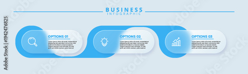 Fotografía Design template for infographic labels with icons and 3 options or steps