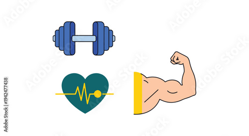 Fitness App Icon Line art colorful digital abstract vector