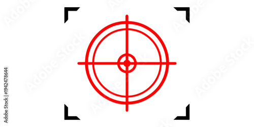 Vector illustration of a business target with arrow in the center circle sign for aiming at a goal or direction point