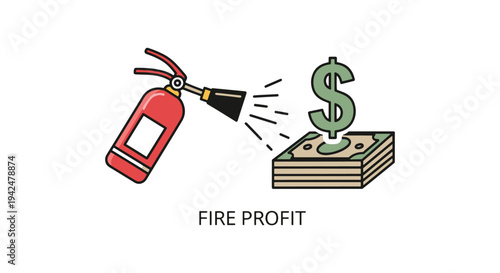 Fire Profit Line art vector soft abstract artistic illustration