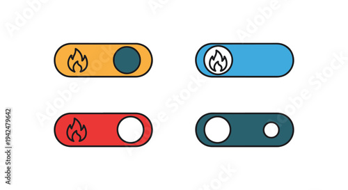 Fire Toggle Line art vector soft pastel abstract