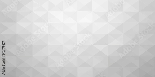 A futuristic seamless vector illustration featuring an abstract geometric triangle pattern with a 3D gray gradient texture and origami style shapes for a light mosaic wallpaper design element