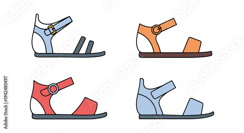 Ankle Strap Line art vector minimal modern abstract color
