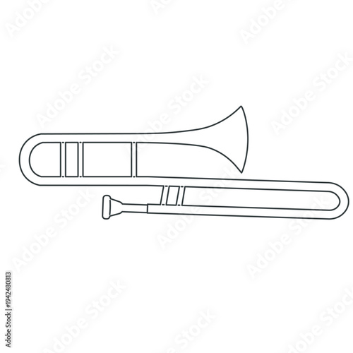 ミニマルなトロンボーン線画イラスト