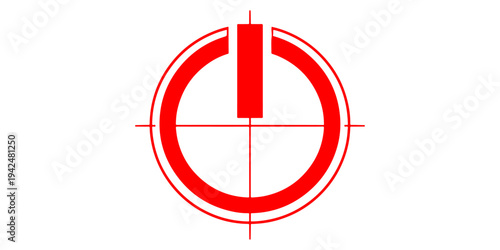 A circular vector design featuring a no smoking sign symbol integrated with a military sniper scope aim and a countdown clock icon to represent business time limits on a cross sight target