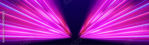 Bright pink-purple speed line with flowing glow and subtle motion blur, ideal for modern UI designs and abstract visuals. vector