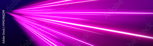 Smooth pink-purple speed streak with luminous edges and flowing light effects, suitable for banners and digital sci-fi graphics. vector