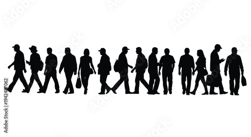 People walking line vector