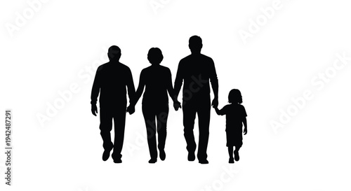 Family walking together vector