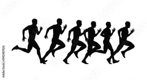 Running athletes group vector