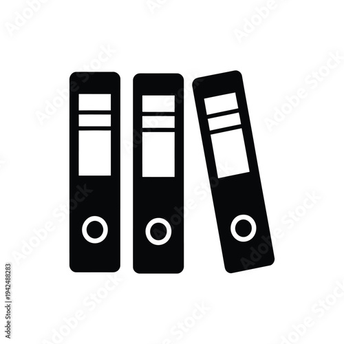 Three ring binders for organizing documents and paperwork in office or home for storage and filing business concept