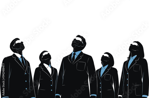 Business group looking up vector