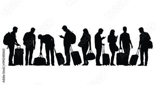 Travelers luggage group vector