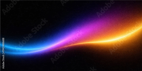 Abstract an artful dance of vibrant hues against a stark black backdrop. This dynamic abstract composition of flowing lights. 