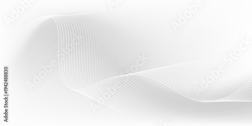 White grey background of science technology concept with connection lines, light particles and hexagon shapes. For clean digital network, modern medical science.