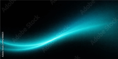 Abstract a striking, ethereal wave of glowing turquoise energy against a black backdrop. A mesmerizing display of light and form, perfect for digital designs.