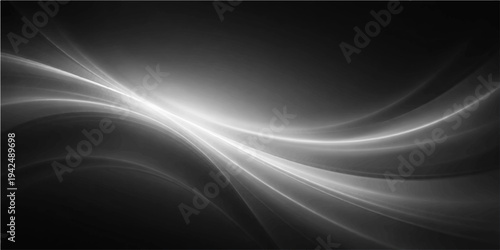 Abstract a flowing of elegant curves against a dark backdrop. The interplay of light and shadow, creating a dynamic visual experience. The design's sleek and minimal.