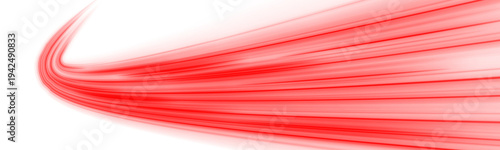 Photos Smooth red glowing streak with flowing highlights and dynamic motion effect, suitable for digital banners and sci-fi graphics