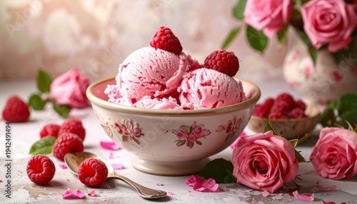 Raspberry Rose Ice Cream