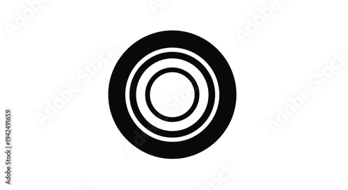 Concentric circles create a bold graphic design silhouette