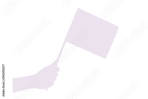 Hand holding flag halftone dots illustration