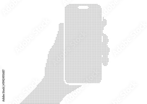 Hand holding smartphone halftone dots mobile phone illustration