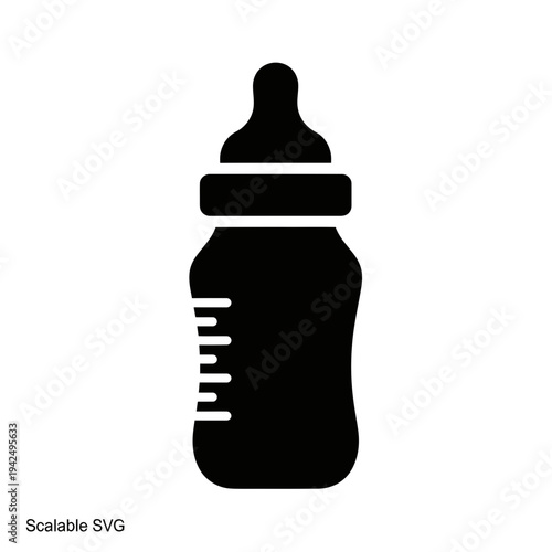 Baby Bottle Icon Silhouette