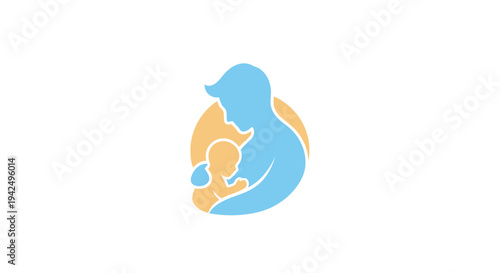 Pregnant Woman Silhouette with Unborn Baby.