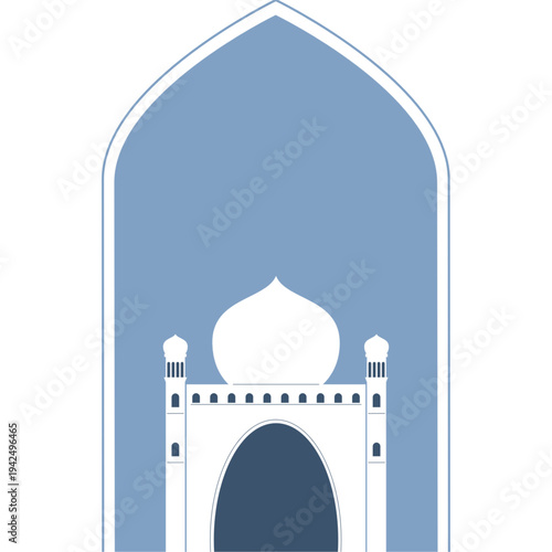 Elegant mosque architecture with domed entrance